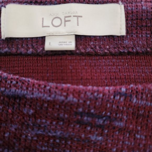 Loft peplum sweater multicolor‎ size large - Picture 5 of 5